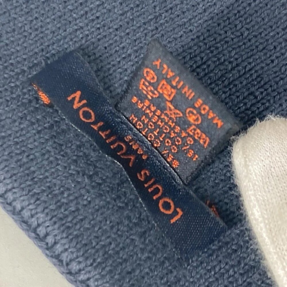 LOUIS VUITTON Louis Vuitton Cup LVCUP logo Scarf cotton / Cashmere Navy/White - Picture 8 of 9
